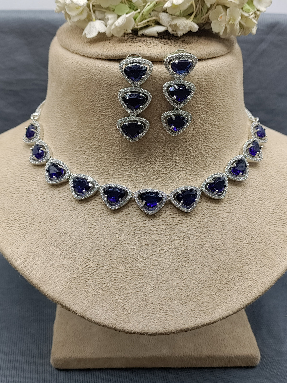 Rodium A.Diamond Necklace SKU-6373 rchiecreation