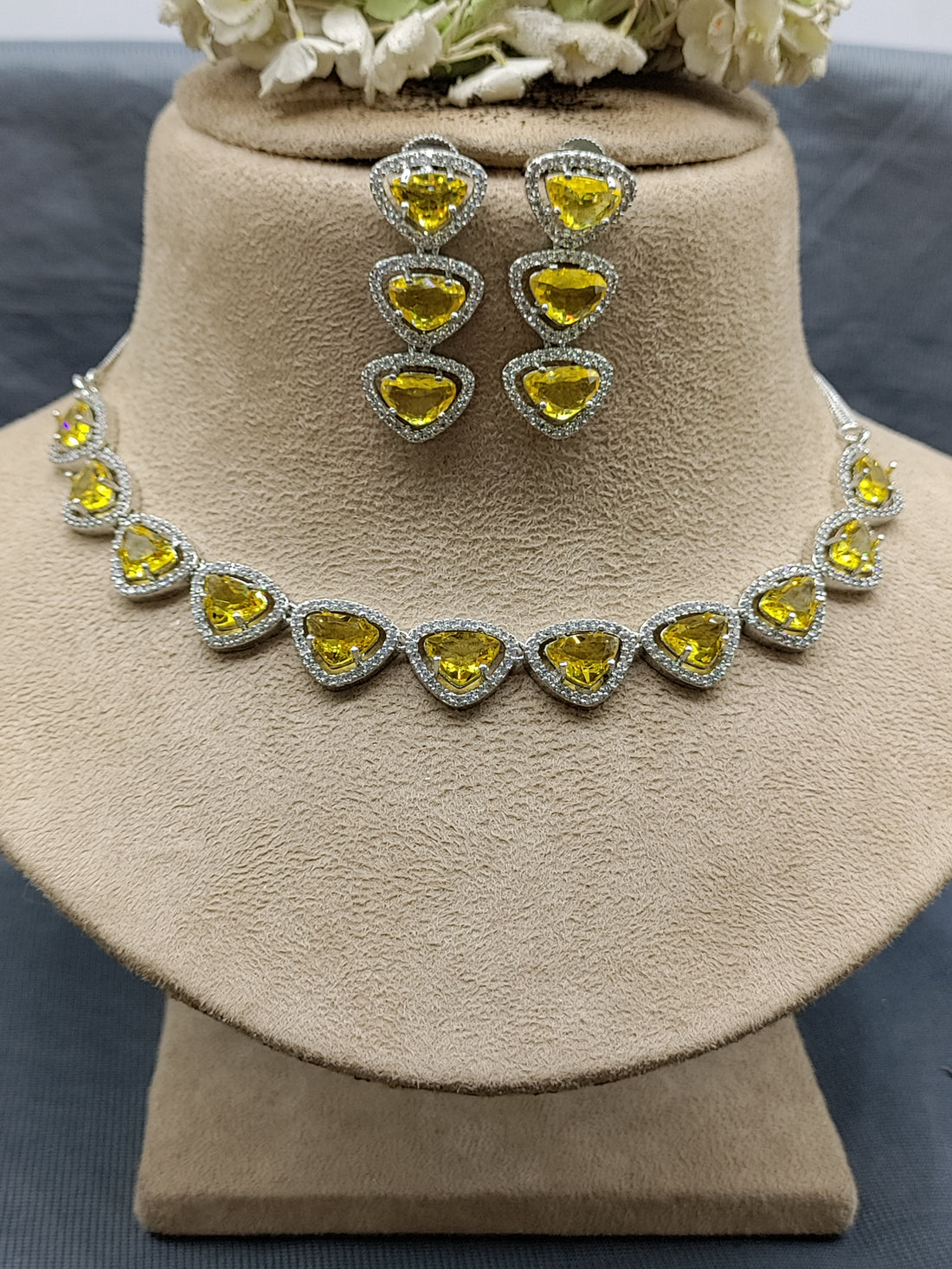 Rodium A.Diamond Necklace SKU-6373 rchiecreation