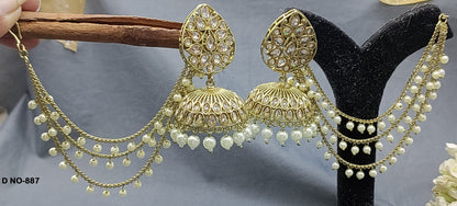 Polki Mehndi Bahubali Earring Sku-887 A4 rchiecreation