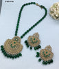 Pearl Polki Long Necklace Mehndi Set Sku-6136 B1 rchiecreation