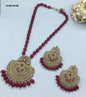 Pearl Polki Long Necklace Mehndi Set Sku-6136 B1 rchiecreation