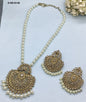 Pearl Polki Long Necklace Mehndi Set Sku-6136 B1 rchiecreation