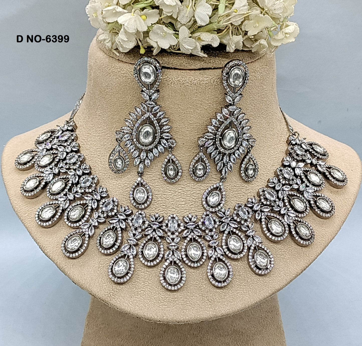 Victorian American Diamond Necklace Sku-6399 rchiecreation