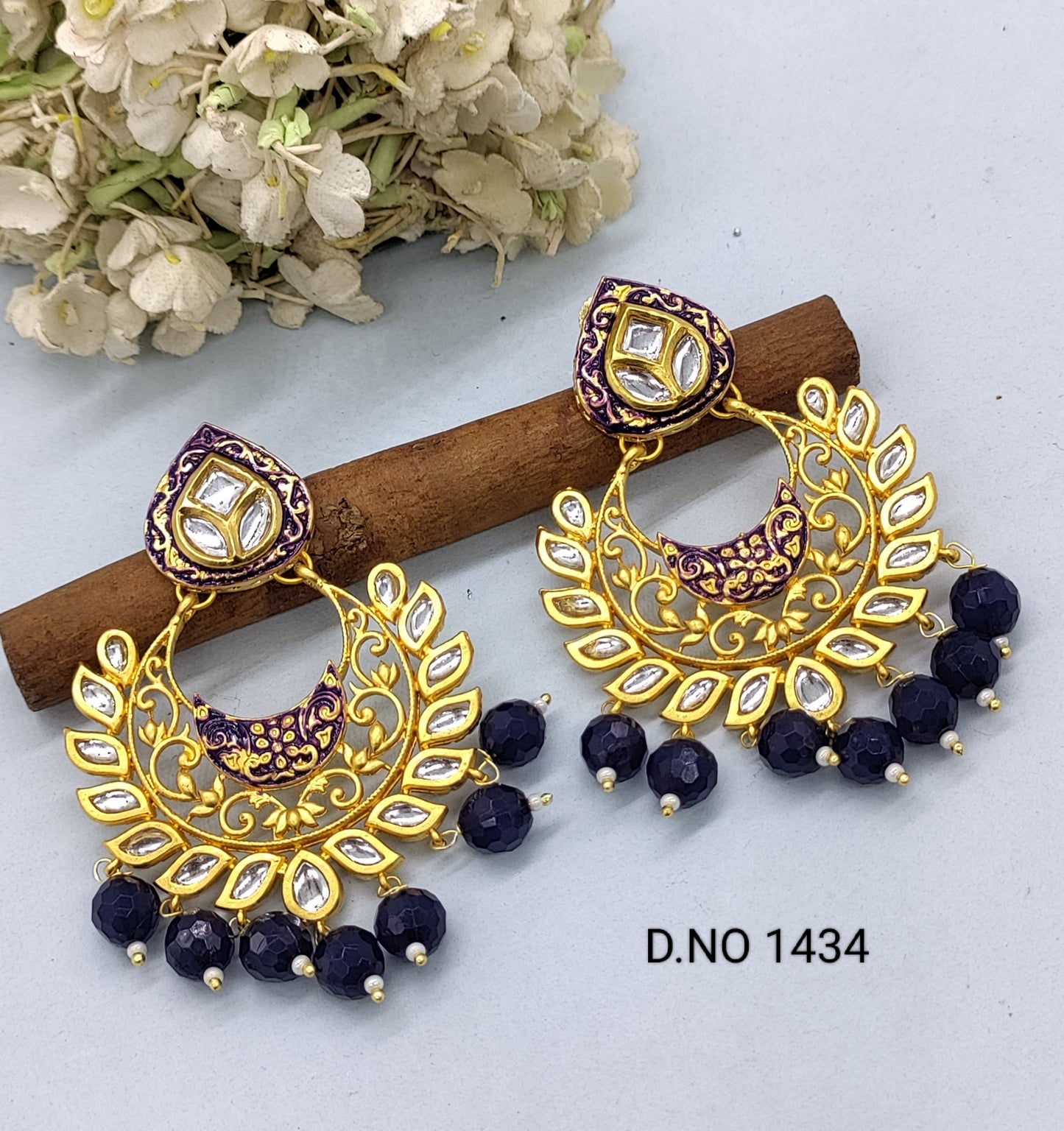 Rajwadi Matt Earring Sku-1434 rchiecreation