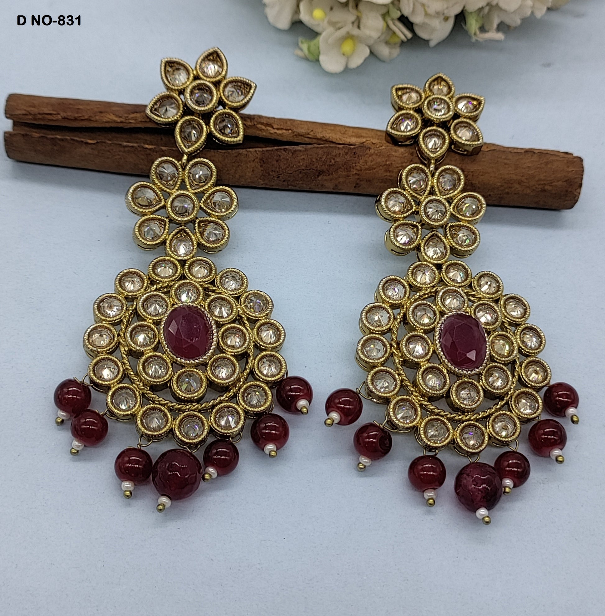 Mehandi Polki Earring Sku-831 rchiecreation