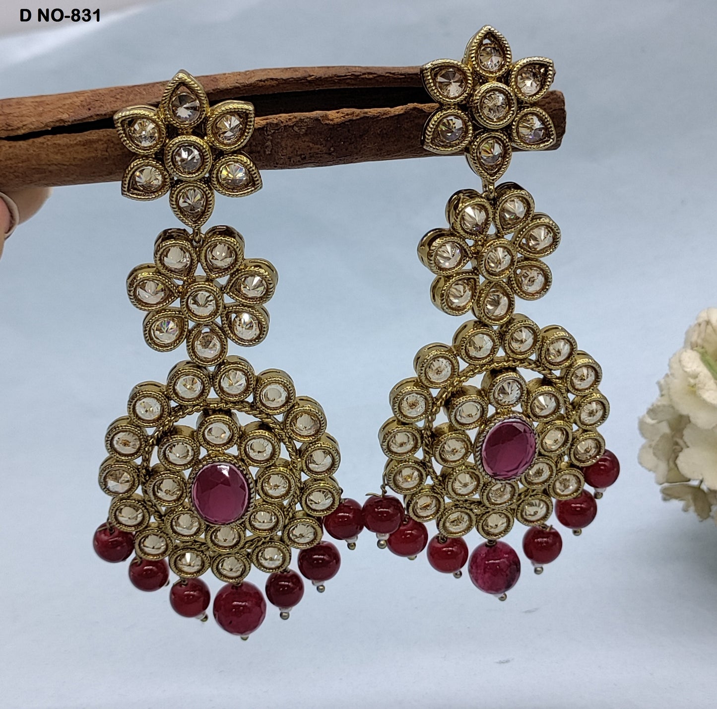 Mehandi Polki Earring Sku-831 rchiecreation