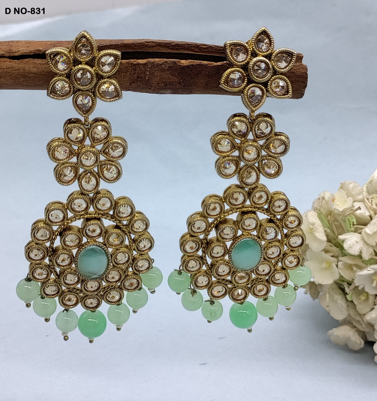 Mehandi Polki Earring Sku-831 rchiecreation