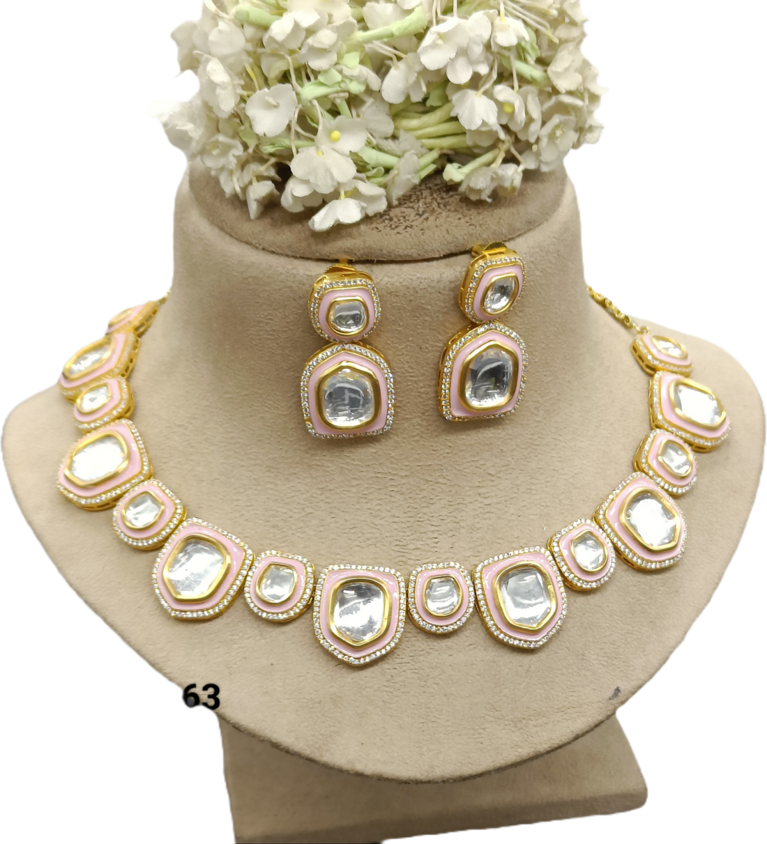 Kundan Necklace Set Sku 0963 C3 rchiecreation