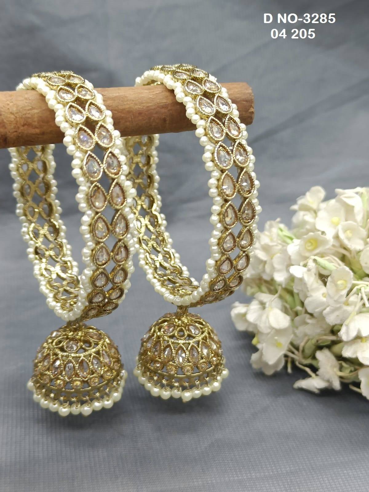 Polki Jhumki Bangles Sku3285 rchiecreation