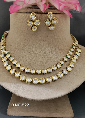 Golden Kundan Necklace SKU 522 D-4
