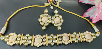 Golden Kundan Necklace sku RC 156 D-4