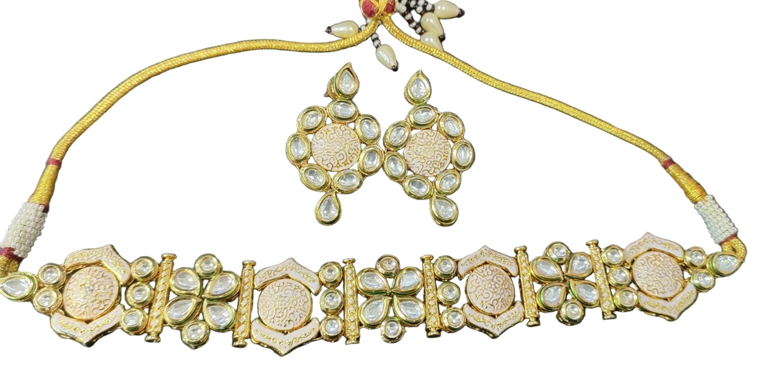 Golden Kundan Necklace sku RC 156 D-4