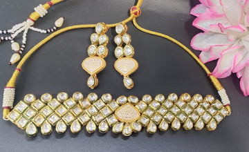 Golden Kundan Necklace sku RC 157 D-4