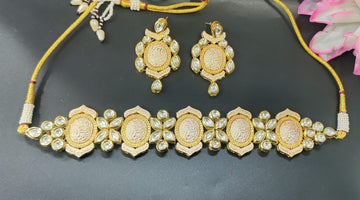 Golden Kundan Necklace sale 600 sku RC 158 D-4