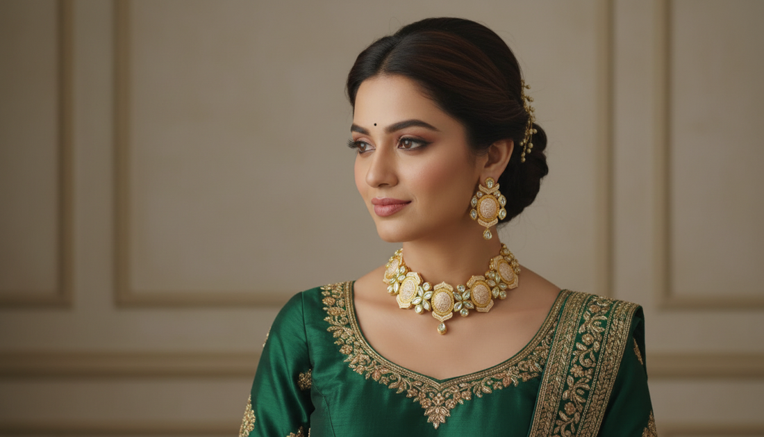 Golden Kundan Necklace sale 600 sku RC 158 D-4