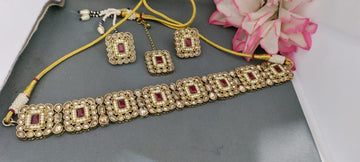 Mehandi Polki  Necklace Set SKU 1712 B-2