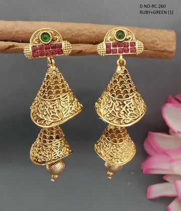 Golden Polki Zhumki Earing SKU-RC.260 D3