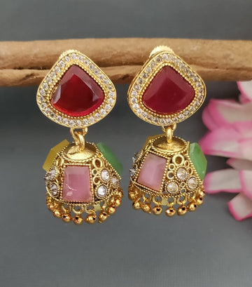 Golden Polki Zhumki Earing SKU-RC.259 D3
