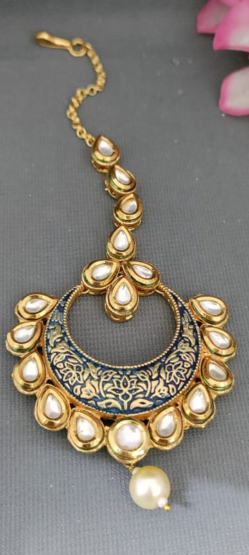 Golden Kundan Minakari Tika SKU-RC.261 H-1
