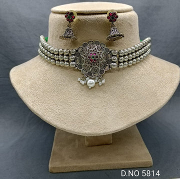 Oxidised German Silver Necklace Sku_5814 H1