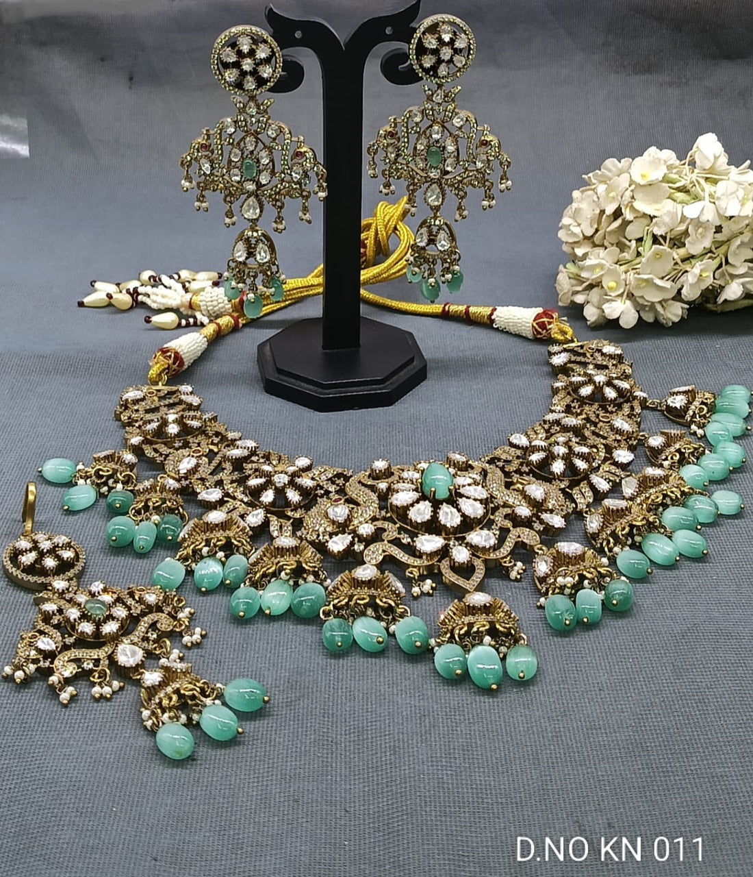 Moissanite kundan Necklace SKU-KN 011 rchiecreation