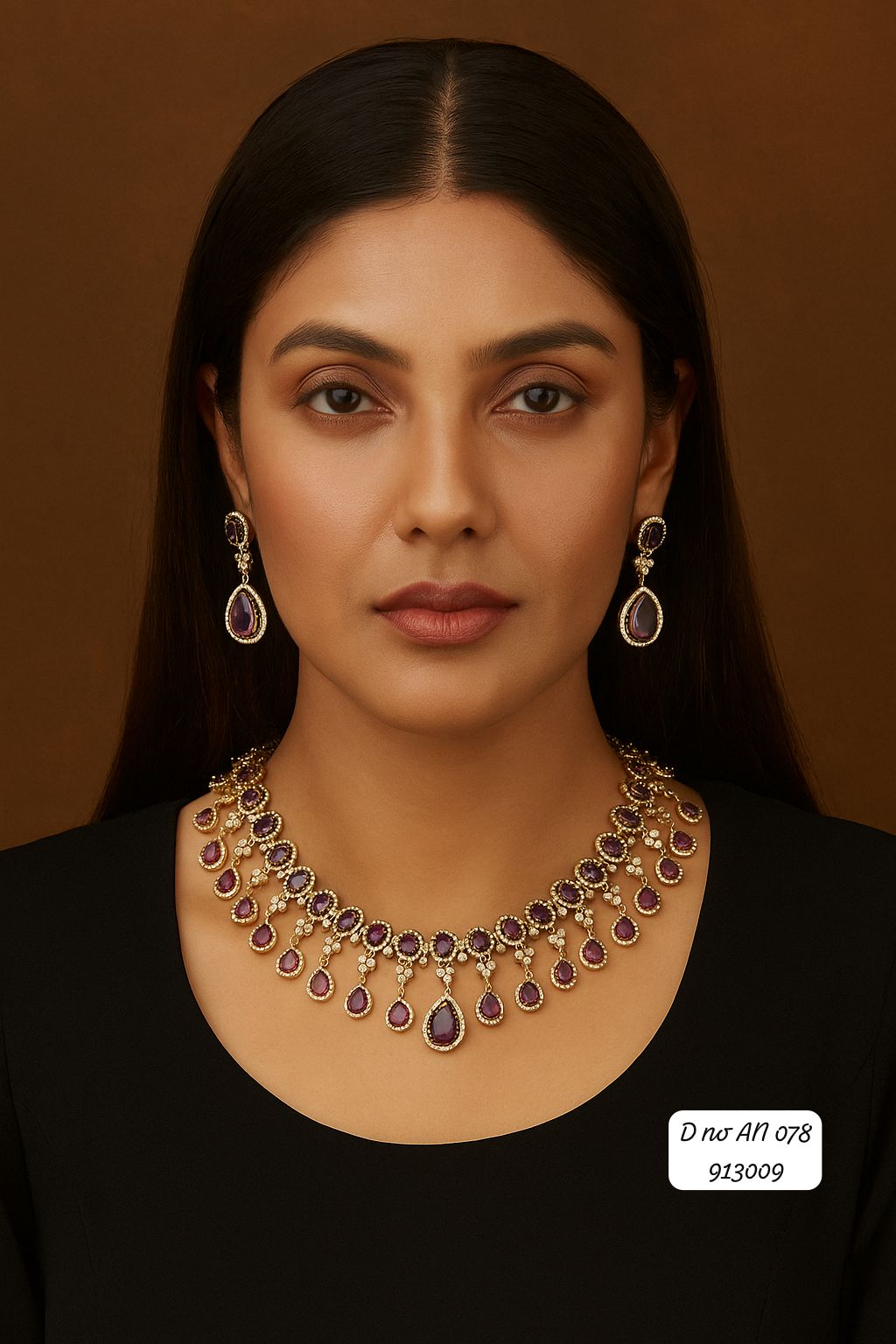 Cz Ad Mehandi Necklace Sku -AN 078 MT/C-8