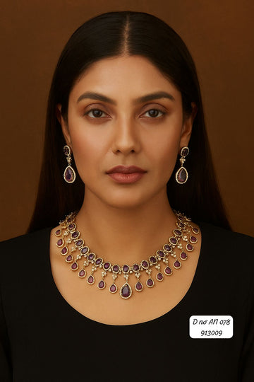 Cz Ad Mehandi Necklace Sku -AN 078 MT/C-8