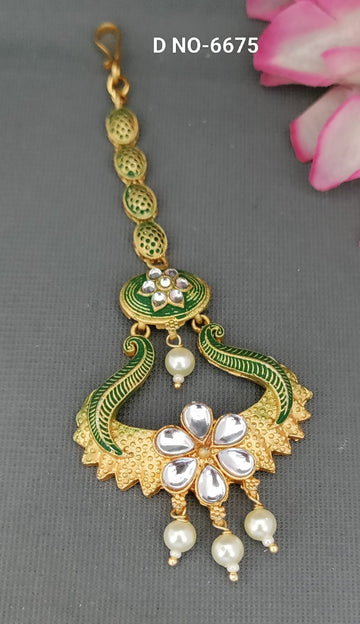 Minakari Matt Kundan Tikka sku 6675