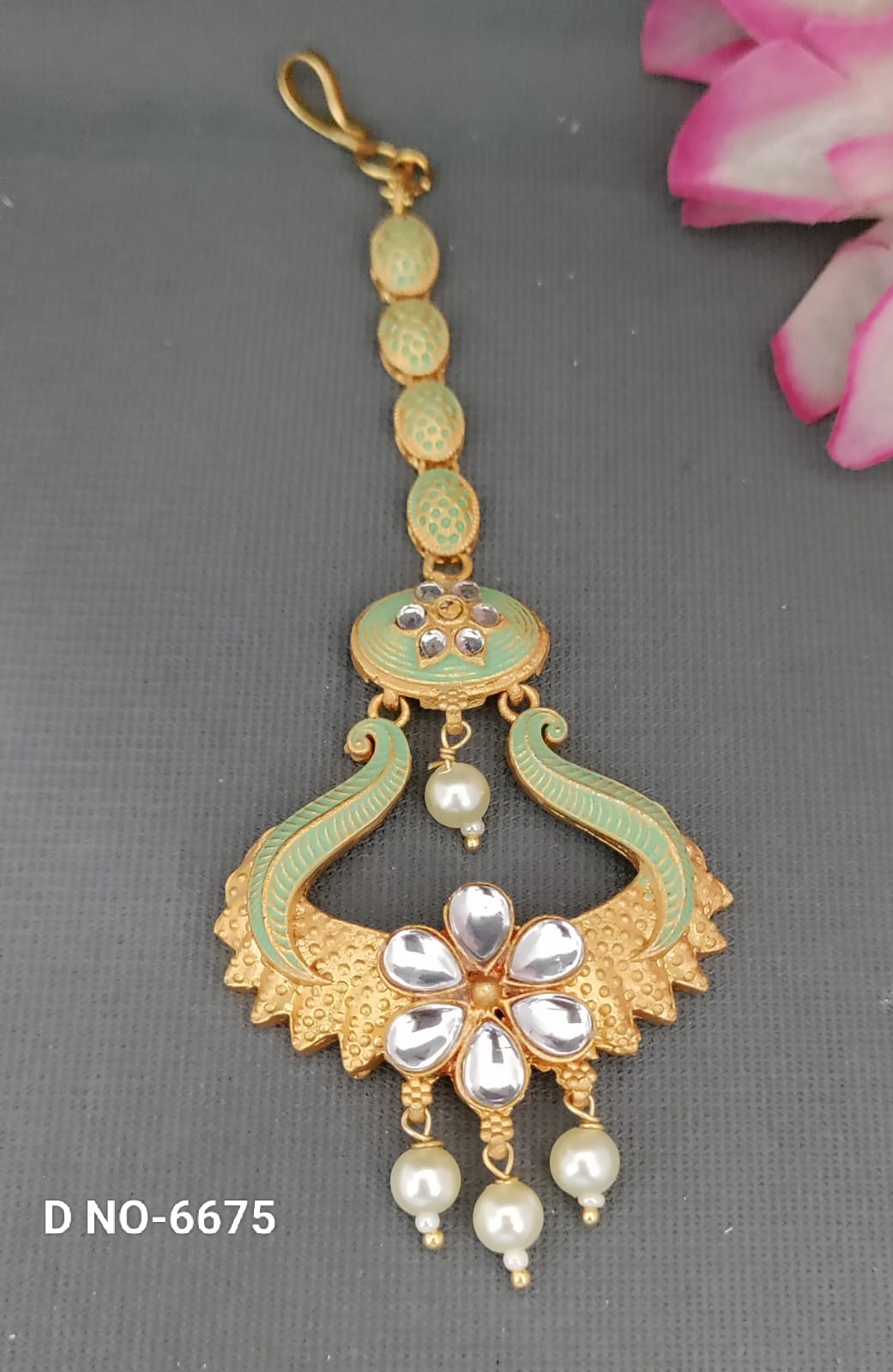 Minakari Matt Kundan Tikka sku 6675