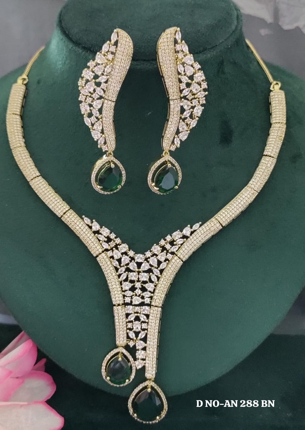 CZ AD Mehandi Necklace sku AN 288 BN/C-8