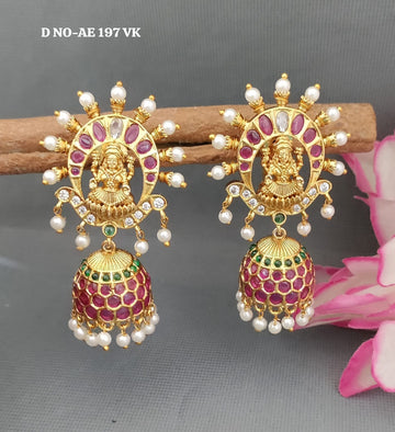 Antique Golden Temple Earring sku AE 197 VK /D-3