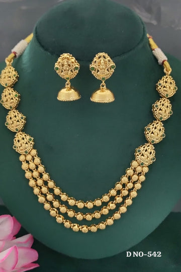 Antique Golden Temple Necklace SKu 542 D-4