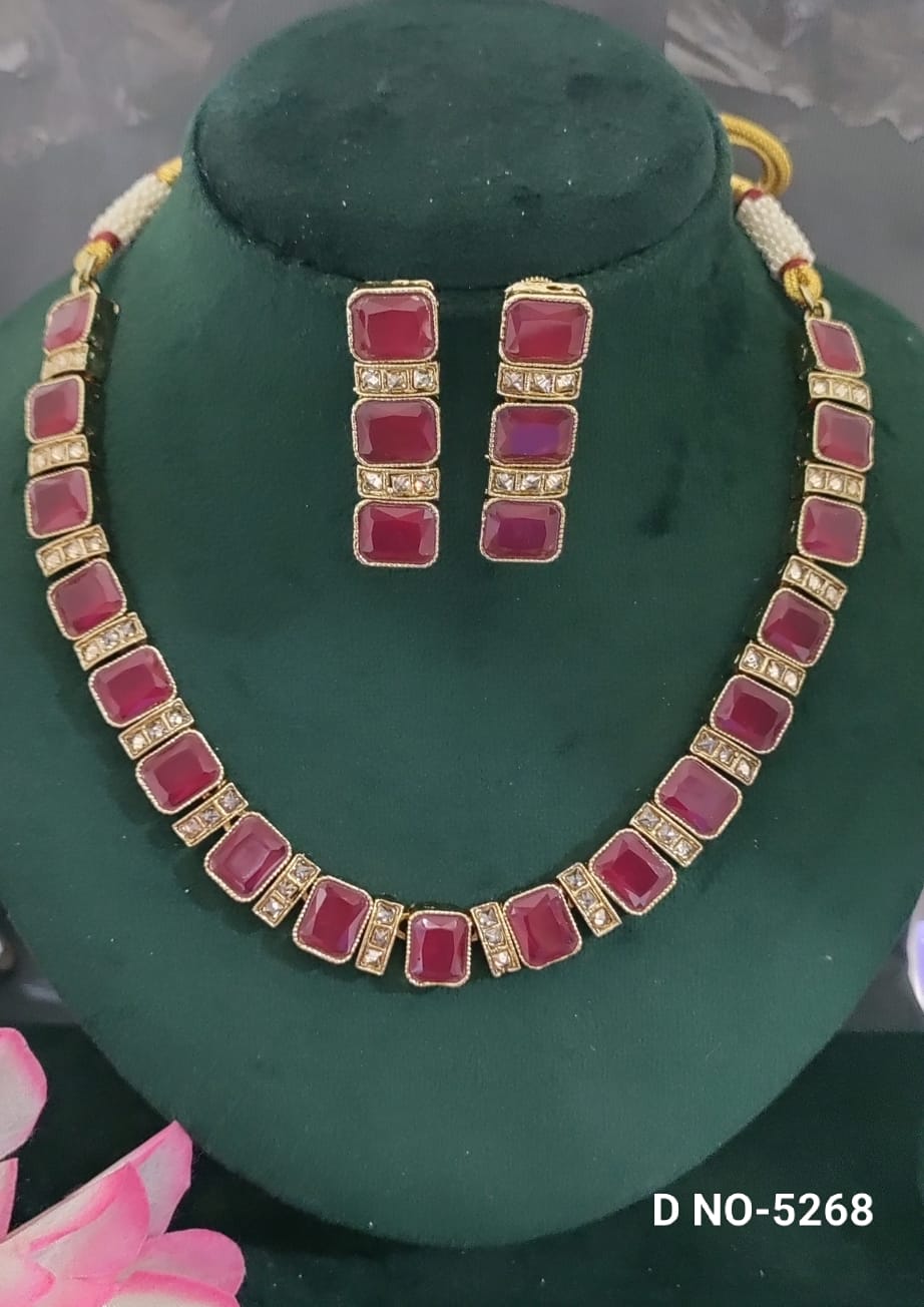 Polki Necklace Mehndi Set Sku-5268 B1 rchiecreation