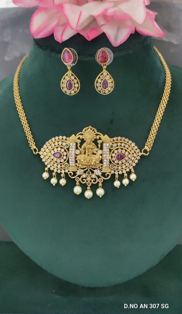 Antique Golden Temple Necklace SKU AN 307 SG