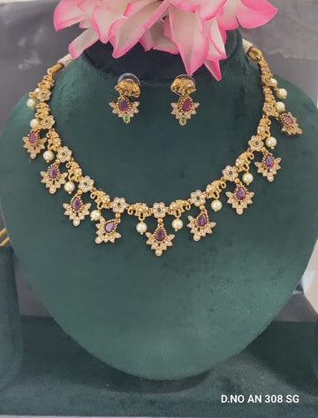 Antique Golden Necklace SKU AN 308 SG