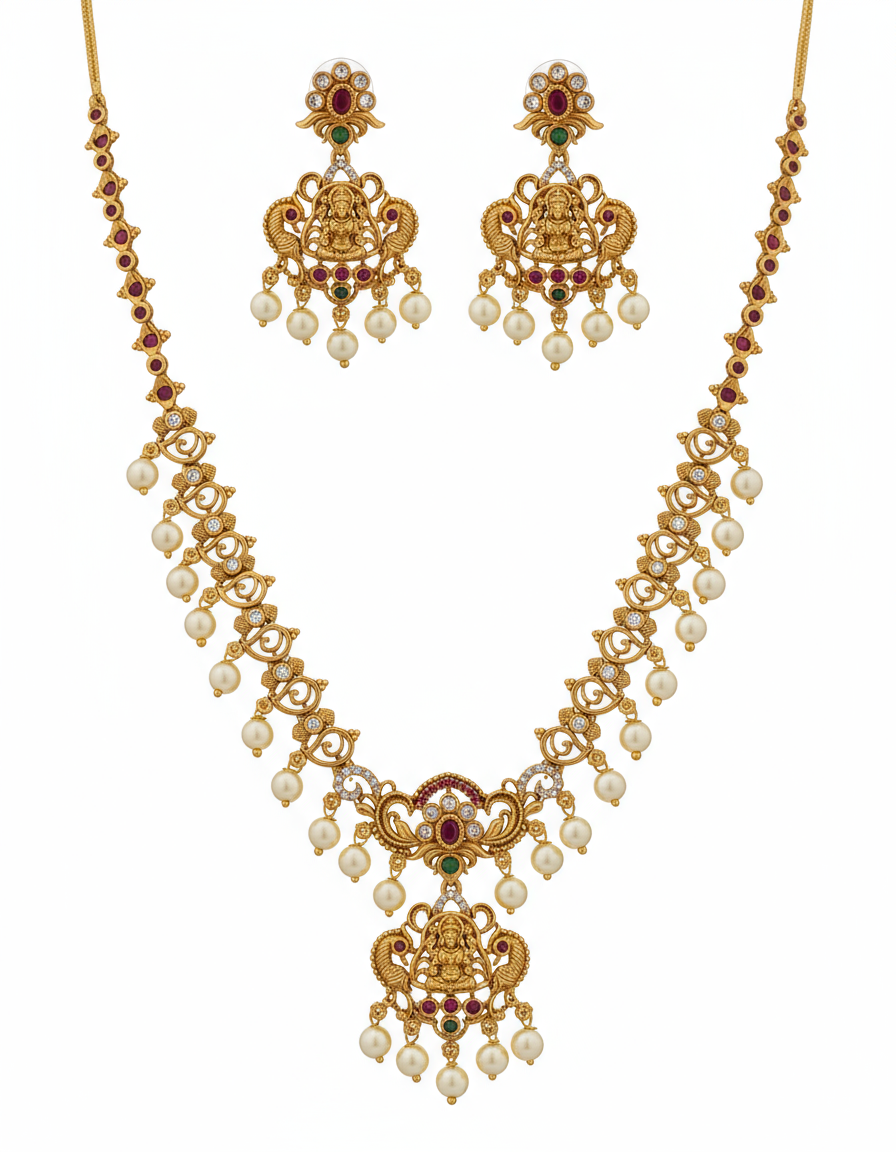 Antique Golden Temple Necklace SKU AN 309 SG