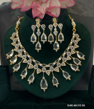 CZ AD Golden Necklace SKU AN 312 SG C3