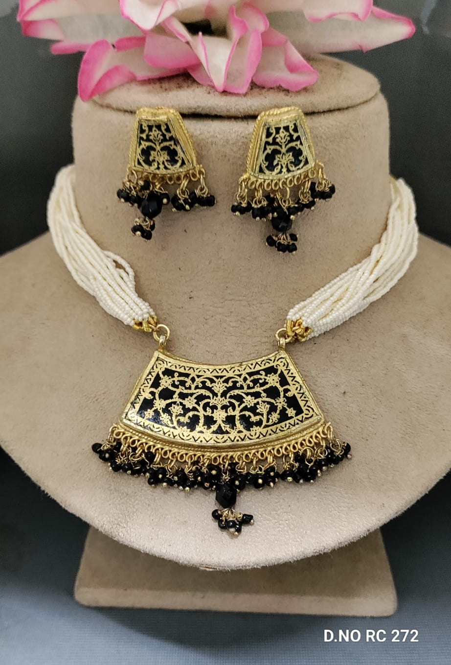 Golden Pearl Necklace SKU RC 272 D-3