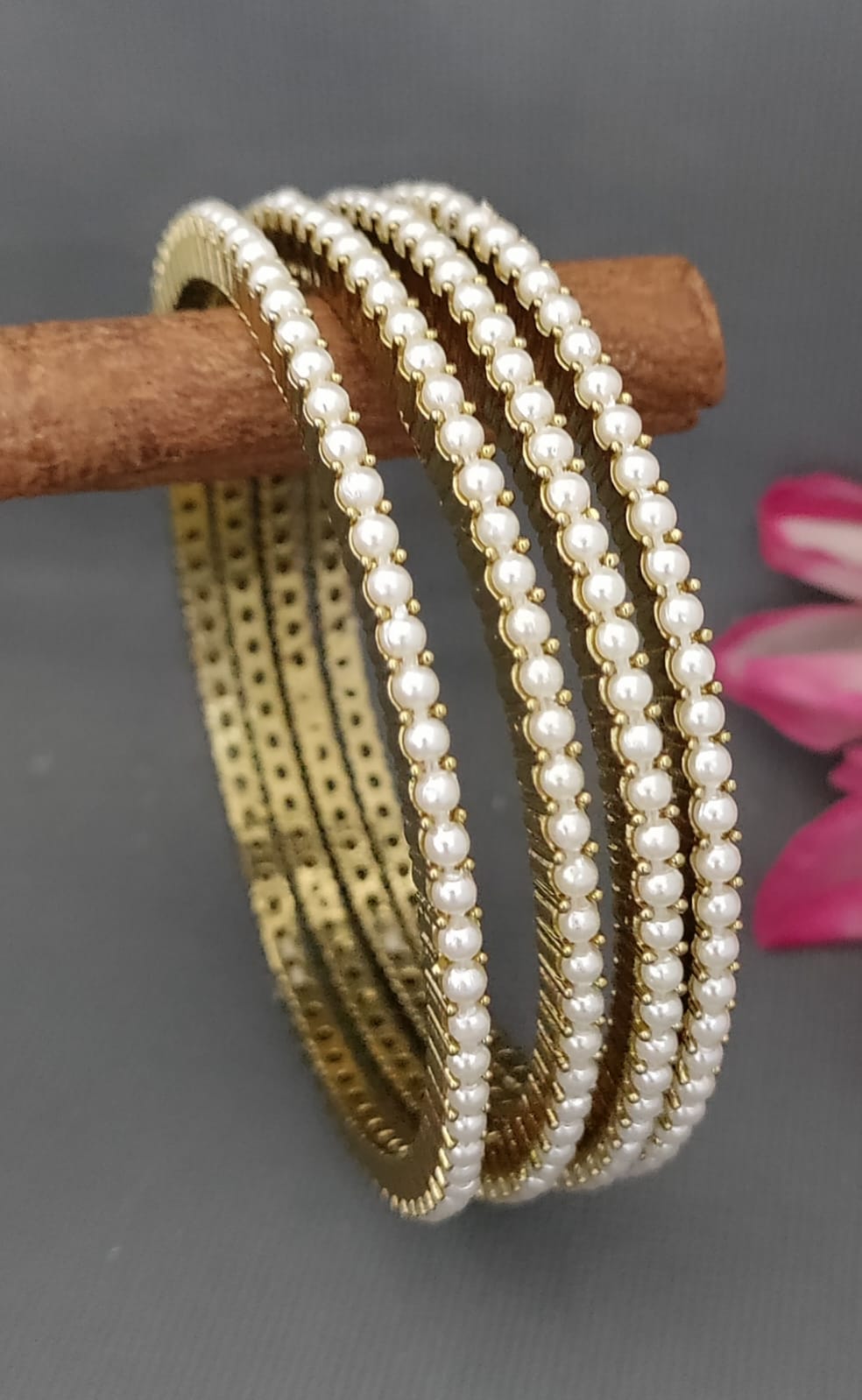 Mehandi Pearl Bangles SKU-6267 (Box Of 3 Mix Size Pack)