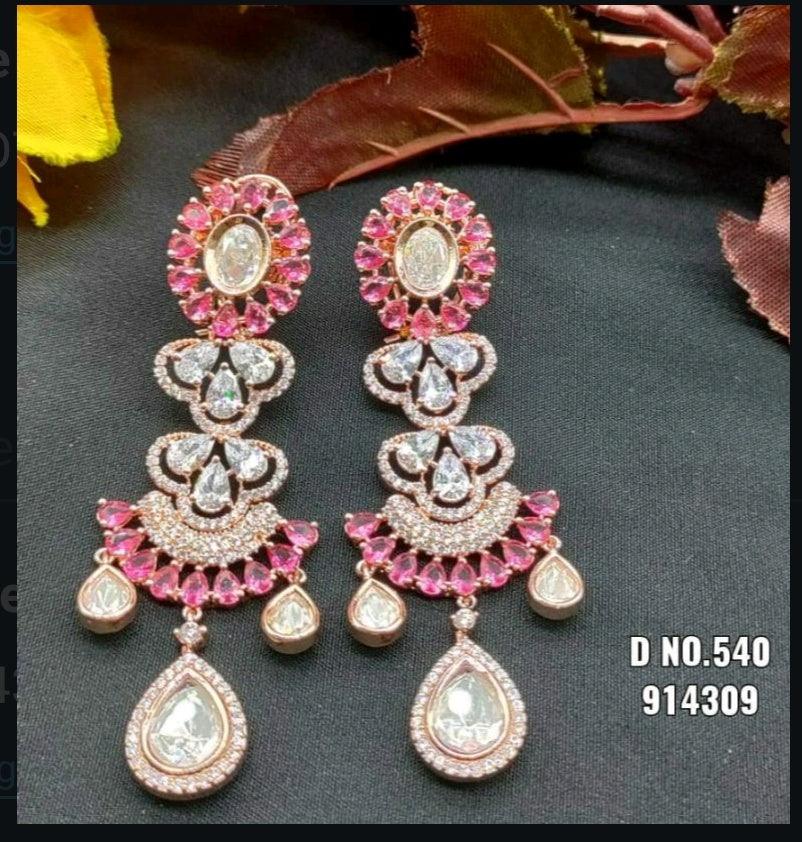 American Diamond Earring Sku-540 C1 - rchiecreation