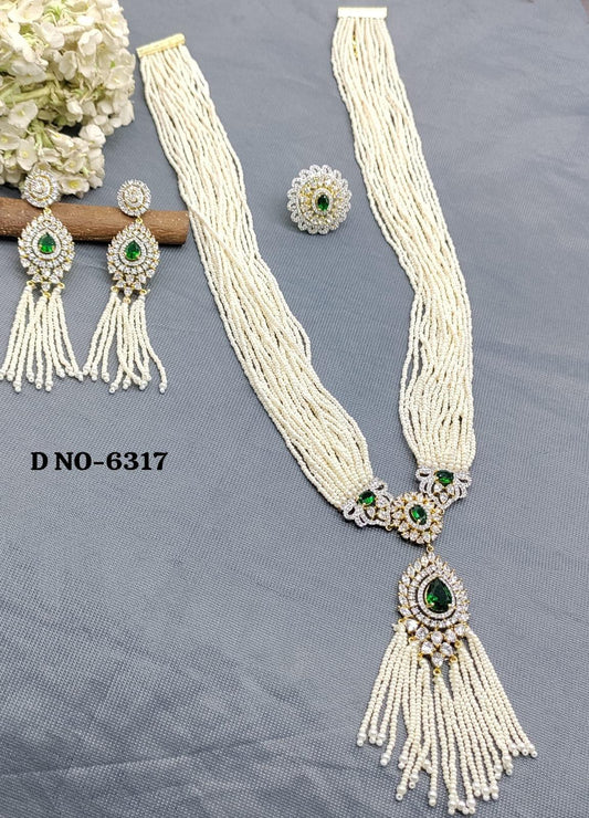 American Diamond Long Necklace Sku_6317 D5 - rchiecreation