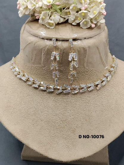 American Diamond Necklace Sku-10076 C3 - rchiecreation