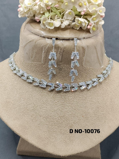 American Diamond Necklace Sku-10076 C3 - rchiecreation