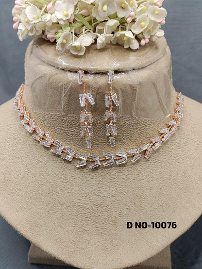 American Diamond Necklace Sku-10076 C3 - rchiecreation