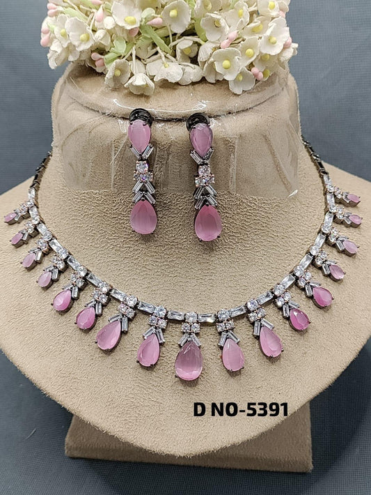American Diamond Necklace Victorian Sku 5391 C3 - rchiecreation