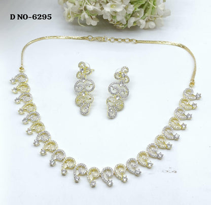 American Diamond Two Tonne Necklace Sku- 6295 C3 - rchiecreation