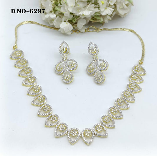 American Diamond Two Tonne Necklace Sku- 6297 C3 - rchiecreation