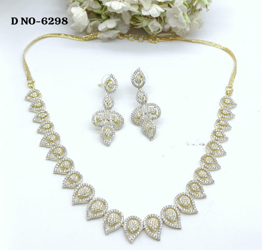 American Diamond Two Tonne Necklace Sku- 6298 C3 - rchiecreation