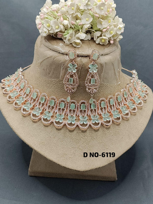 American Diamonds Necklace Rosegold sku 6119 C3 - rchiecreation