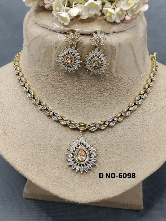 American Diamonds Necklace Sku 6098 C3 - rchiecreation